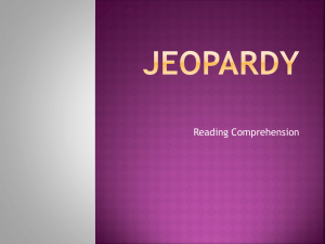 Comprehension Strategies Jeopardy