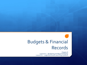 Budgets & Financial Records
