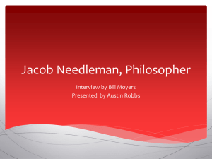 Jacob Needleman, The Philosopher