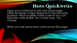 Hero Quickwrite