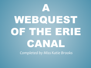 A Webquest of the Erie Canal