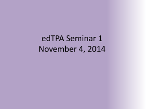 Fall 14 edtpa seminar 1 - Fall2014ContentBlockTTUOakRidge