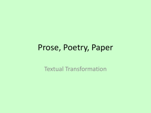 Prose, Poetry, Paper