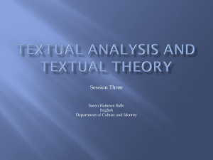here - Textual Analysis and Textual Theory