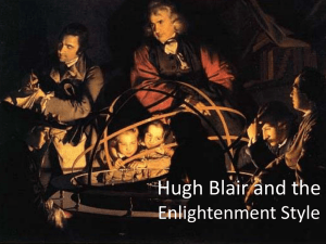 Hugh Blair and the Enlightenment Style