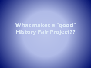 Good History Fair Guidelines