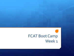 FCAT Boot Camp Week 1