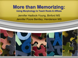 More than Memorizing: Using Morphology to Teach Roots and Affixes