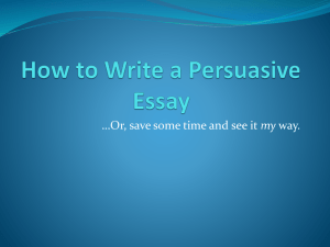 How to Write a Persuasive Essay - Granite School District MyAccess!
