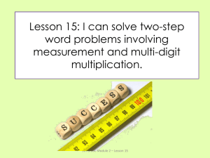 Lesson 15: I can solve two-step word problems