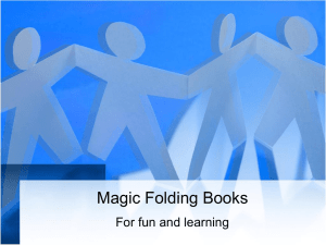 Magic Folding Books - East Meck HS Culinary Arts Program