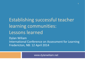 TLCs: Lessons learned - Dylan Wiliam`s website