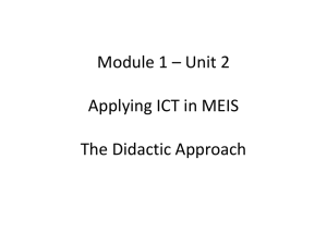 1a. Module 1 - Unit 2 - Didactic Approach - MEIS