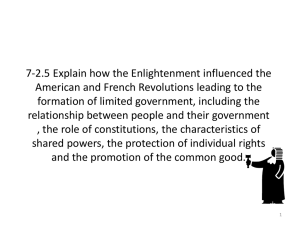 7-2.5 Explain how the Enlightenment influenced the