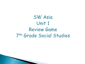 SW Asia Unit 1 Review Game 13-14