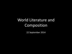 Welcome to World Literature and Composition - TJ