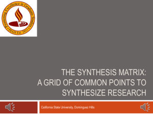 The Synthesis Matrix: A Grid of Common Points to Synthes