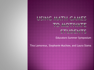 Using Math games to motivate students