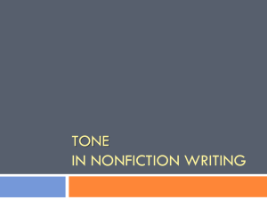 Tone in Nonfiction writing