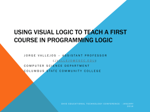 Using Visual Logic To Teach A First Course In