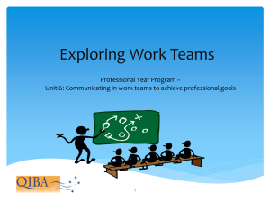 Communicating in Work Teams to achieve professional goals