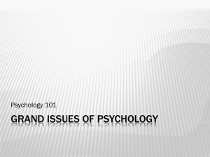 Grand Issues of Psychology