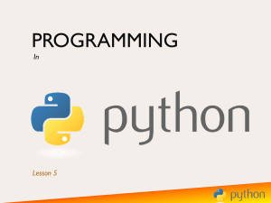 Python Lesson 5