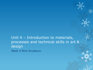 Unit 4 * Introduction to materials, processes and technical skills in art