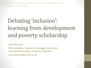 Debating *inclusion*: learning from development