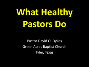 What Healthy Pastors Do