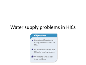 Water supply problems in HICs