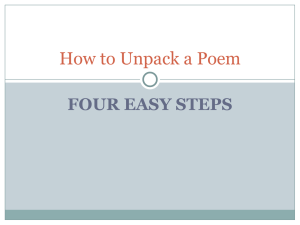How to Unpack a Poem