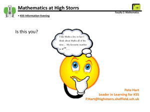 Mathematics - High Storrs School