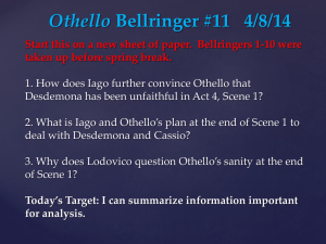 Othello Bellringer # 1 2/25/14