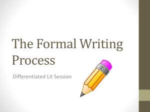The Formal Writing Process - tulsasecondarylit