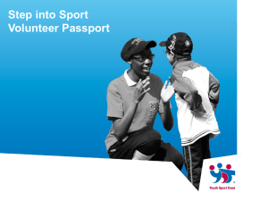 Step into Sport Volunteer Passport Presentation