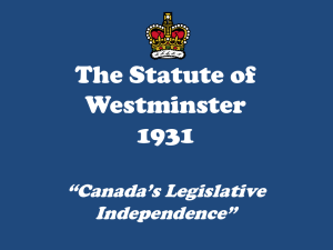 Statute of Westminster Powerpoint