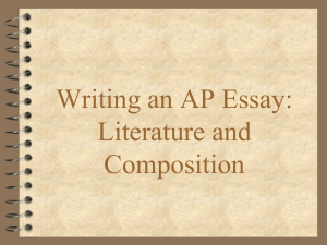 Writing an AP Essay Lit and Comp