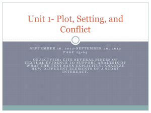 Unit 1- Plot, Setting, and Character