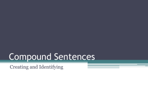 PowerPoint Presentation - Compound Sentences