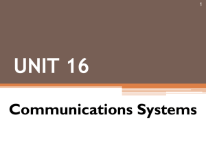 Unit 16 – Communication Systems