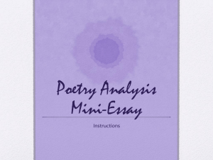 Poetry Analysis Mini-Essay