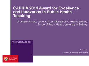 CAPHIA Award for Excellence and Innovation in Public Health