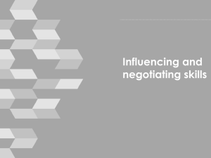 Influencing and negotiating skills