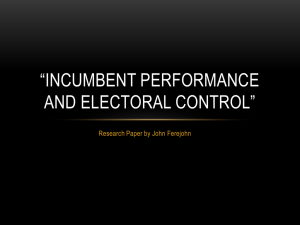 Incumbent performance and electoral control