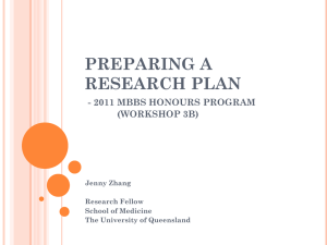 research plan - School of Medicine