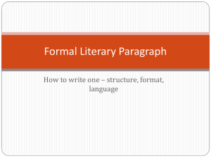 Formal Literary Paragraph