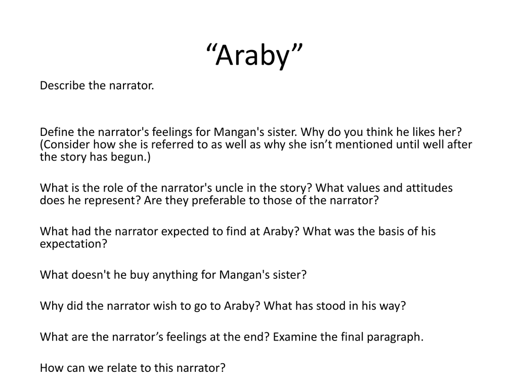 thesis statement of araby