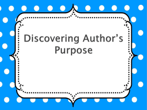 Discovering Author`s Purpose