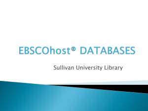 EBSCOhost - Sullivan University Library